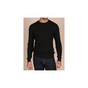 MILLS SUPPLY Mens Black Striped Crew Neck Classic Fit Cashmere Sweater M